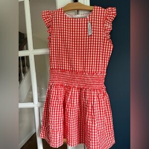 NWT Tartine et Chocolat Gingham Cotton Dress in Poppy (red), Size 14